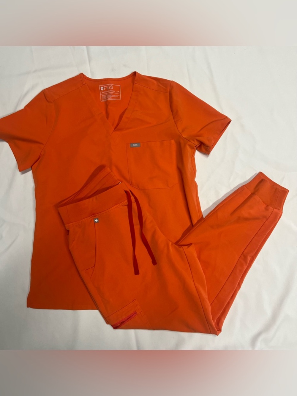 Figs scrubs sunset orange